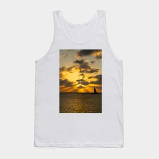 Key West Sailboat at Sunset Tank Top